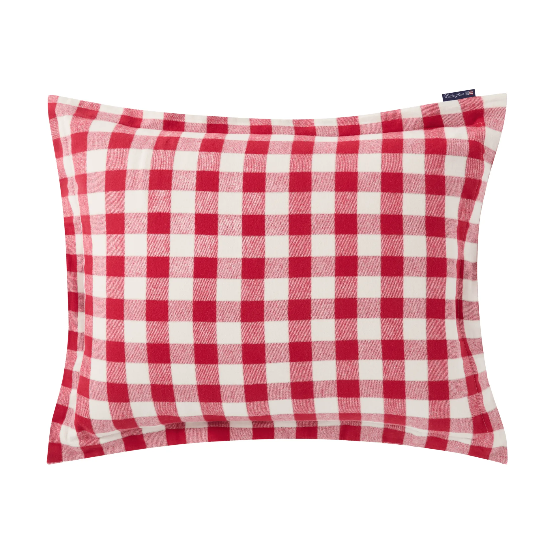 Checked Cotton Flannel Kissenbezug 50 x 60cm, Rot-Hellbeige Lexington