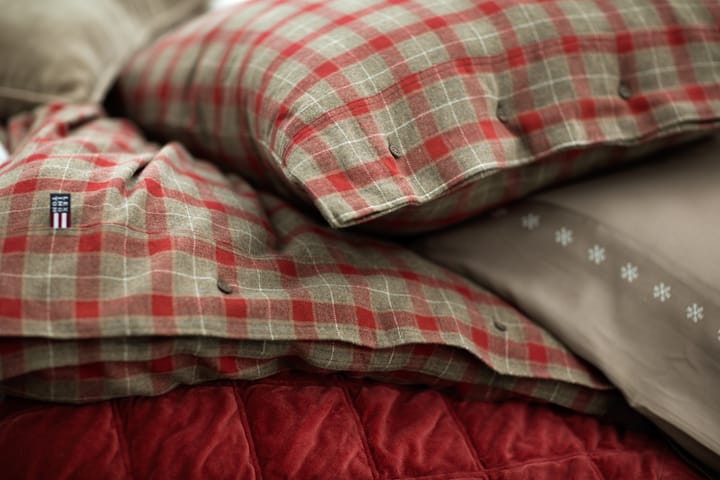 Checked Cotton Flannel Kissenbezug 50 x 90cm - Mid Brown-red - Lexington