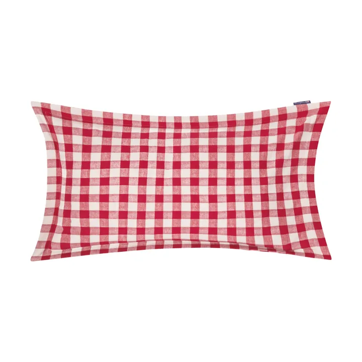 Checked Cotton Flannel Kissenbezug 50 x 90cm - Rot-Hellbeige - Lexington