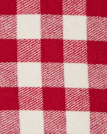 Checked Cotton Flannel Kissenbezug 50 x 90cm - Rot-Hellbeige - Lexington