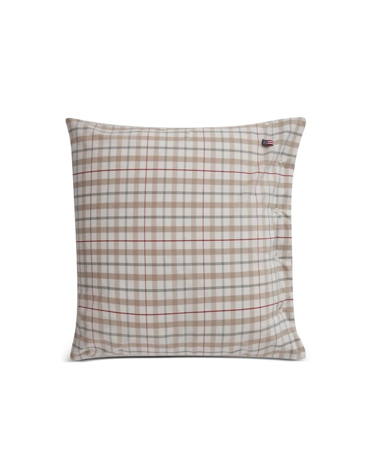 Checked Cotton Kissenbezug Poplin 65x65 cm, Weiß Lexington