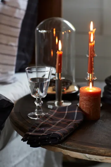 Checked Cotton Linen Stoffserviette 50x50cm - Dark gray-beige - Lexington