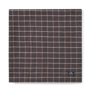 Checked Cotton Linen Tischdecke 150x250cm - Dark gray-beige - Lexington