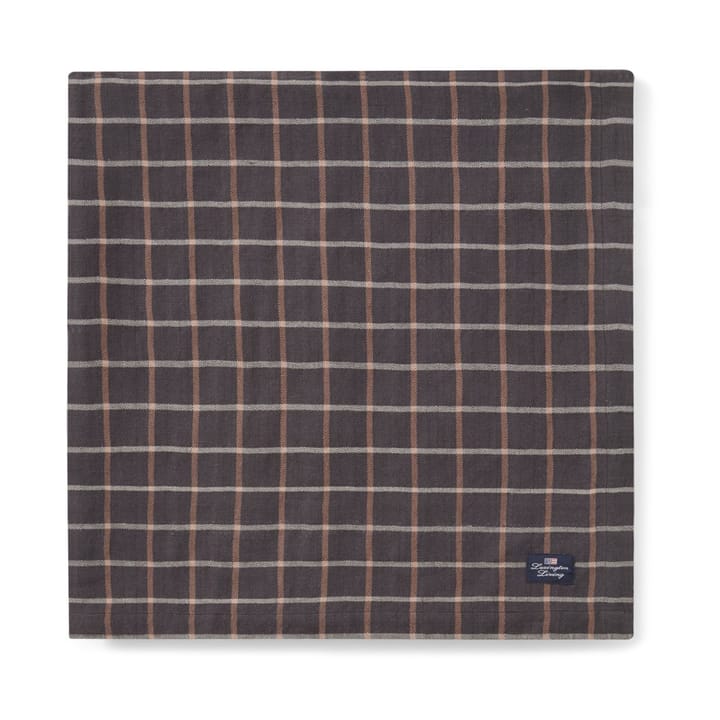 Checked Cotton Linen Tischdecke 150x350cm - Dark gray-beige - Lexington