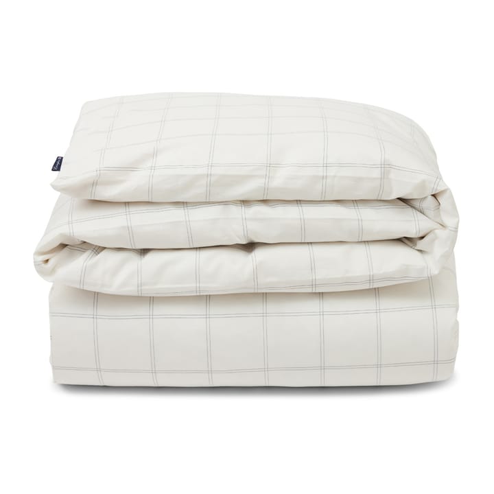 Checked Deckenbezug Baumwolle-Lyocell 150 x 210cm - Off white-dark blue - Lexington
