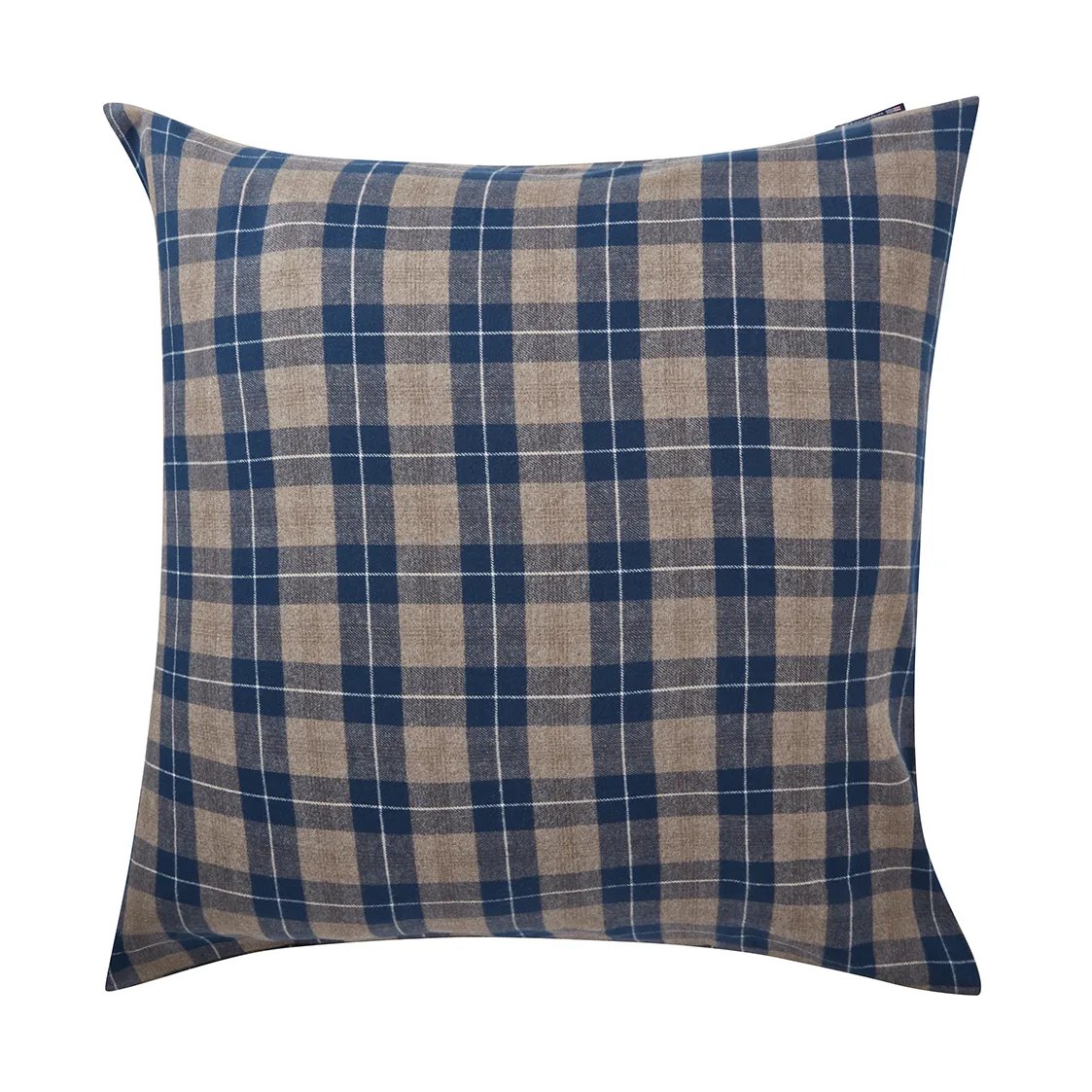 Checked Flanell-Kopfkissenbezug 65x65 cm, Denim blue-beige Lexington