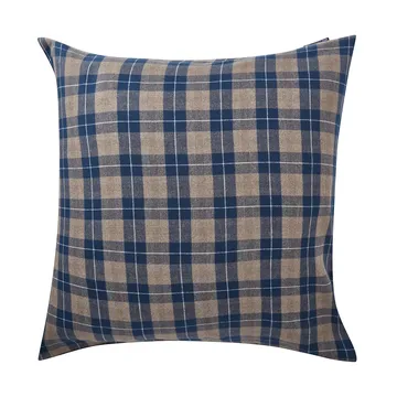 Checked Flanell-Kopfkissenbezug 65x65 cm - Denim blue-beige - Lexington