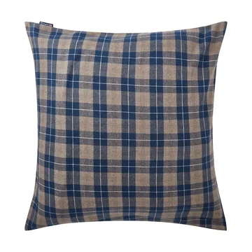 Checked Flanell-Kopfkissenbezug 65x65 cm - Denim blue-beige - Lexington
