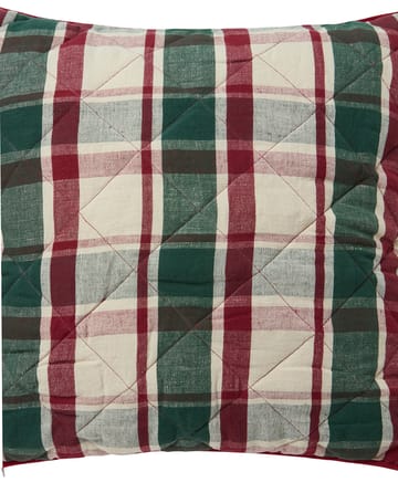 Checked gesteppt Leinen/Baumwolle Kissenbezug 50x50 cm - Green-red-beige - Lexington