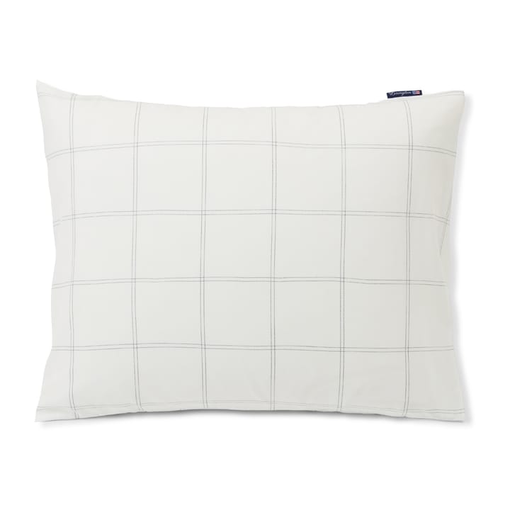 Checked Kissenbezug Baumwolle-Lyocell 50 x 90cm, Off white-dark blue Lexington