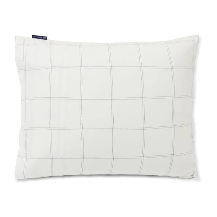 Checked Kissenbezug Baumwolle-Lyocell 50 x 90cm, Off white-dark blue Lexington