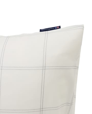 Checked Kissenbezug Baumwolle-Lyocell 50 x 90cm - Off white-dark blue - Lexington