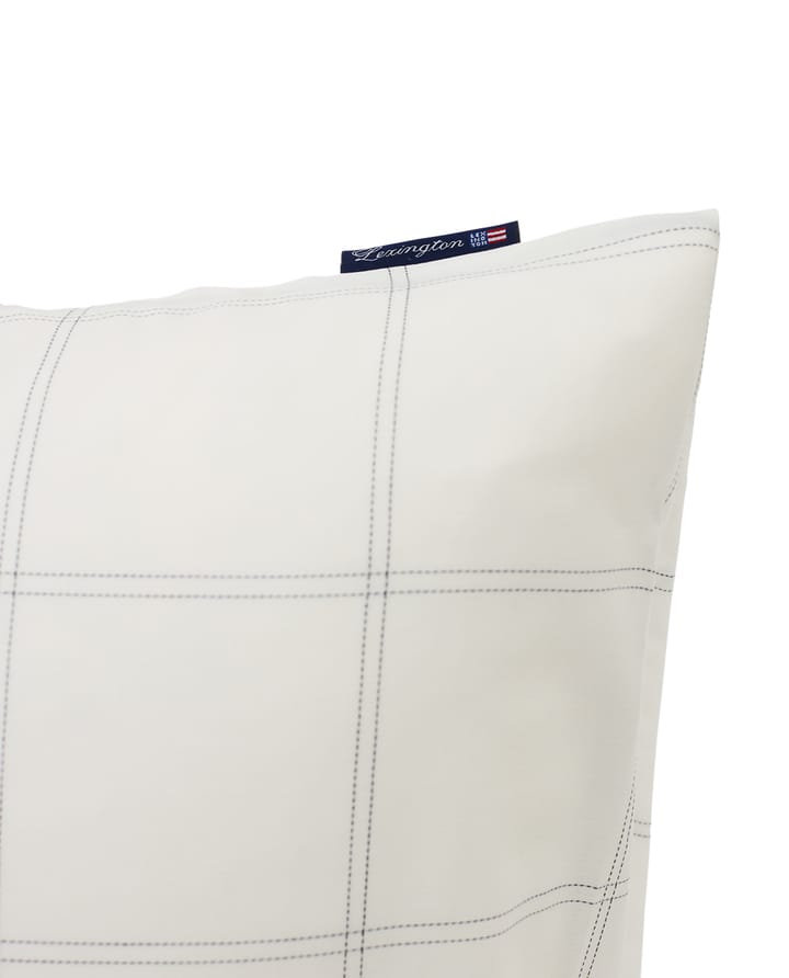 Checked Kissenbezug Baumwolle-Lyocell 50 x 90cm, Off white-dark blue Lexington