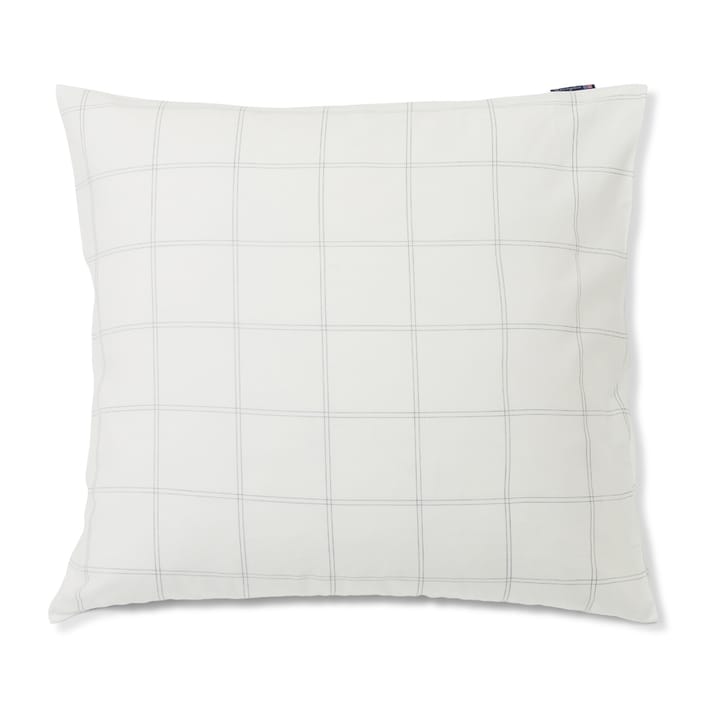 Checked Kissenbezug Baumwolle-Lyocell 65 x 65cm - Off white-dark blue - Lexington