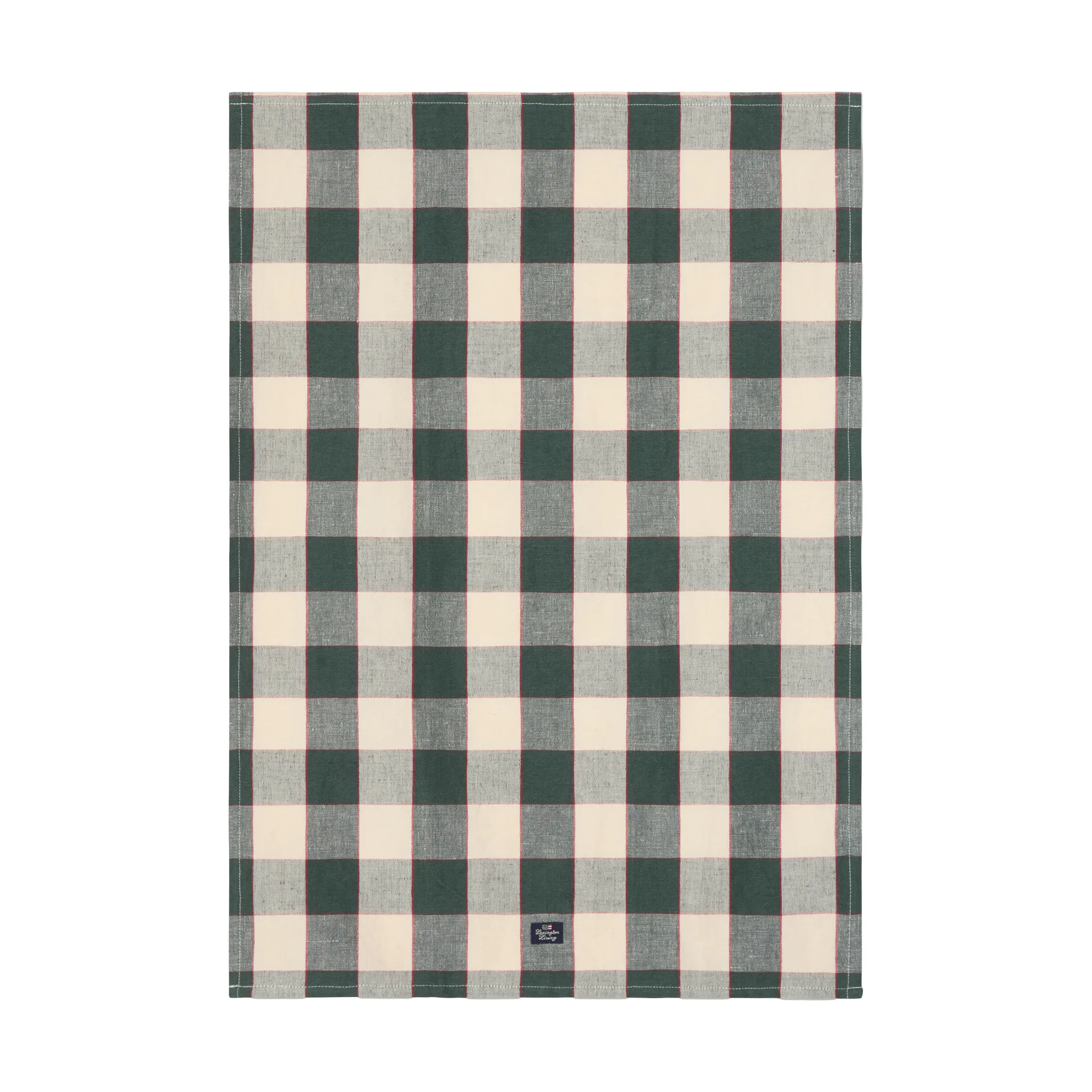 Checked Leinen/Baumwolle Küchenhandtuch 50x70 cm, Grün-Hellbeige-Rot Lexington