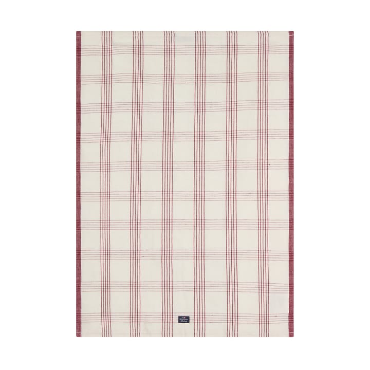 Checked Leinen/Baumwolle Küchenhandtuch 50x70 cm - White-red - Lexington