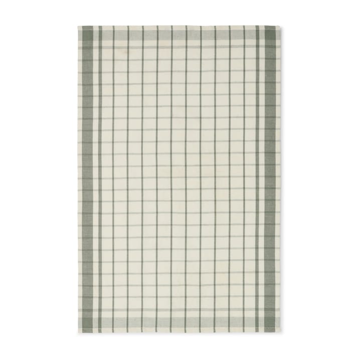 Checked Linen Cotton Geschirrtuch 50 x 70cm - White-green - Lexington