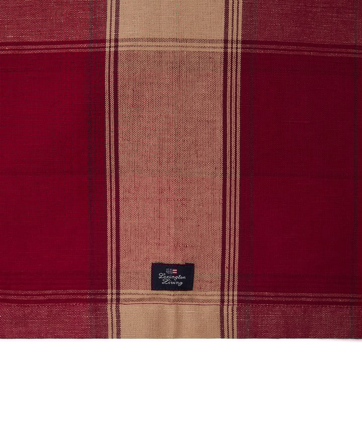 Checked Linen-Cotton Tischläufer 50x250 cm, Rot-Beige Lexington