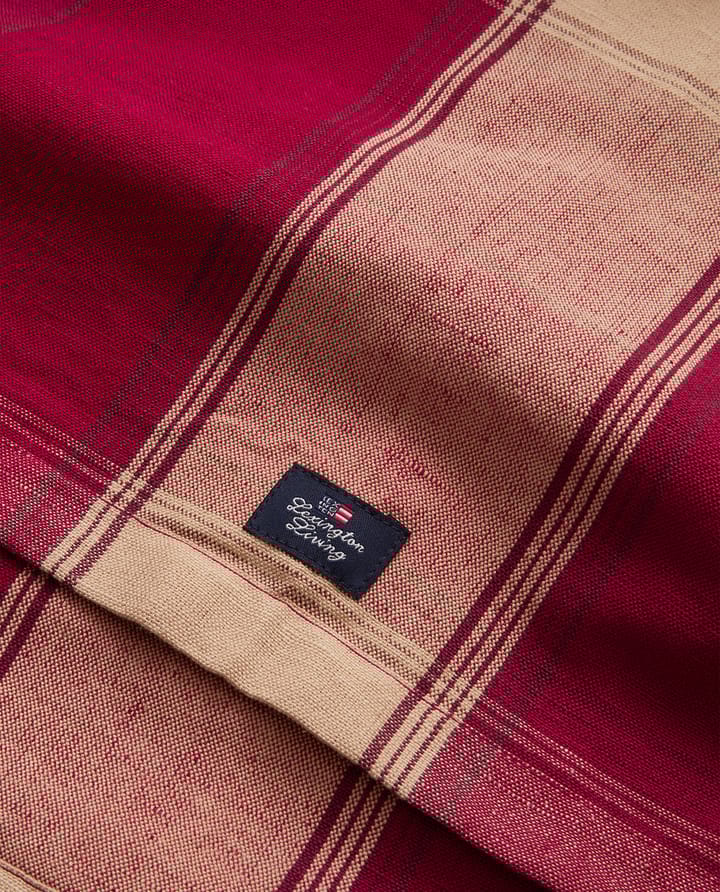 Checked Linen-Cotton Tischläufer 50x250 cm, Rot-Beige Lexington