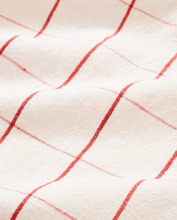 Checked Linen/Cotton Geschirrtuch 50x70 cm - White-red - Lexington