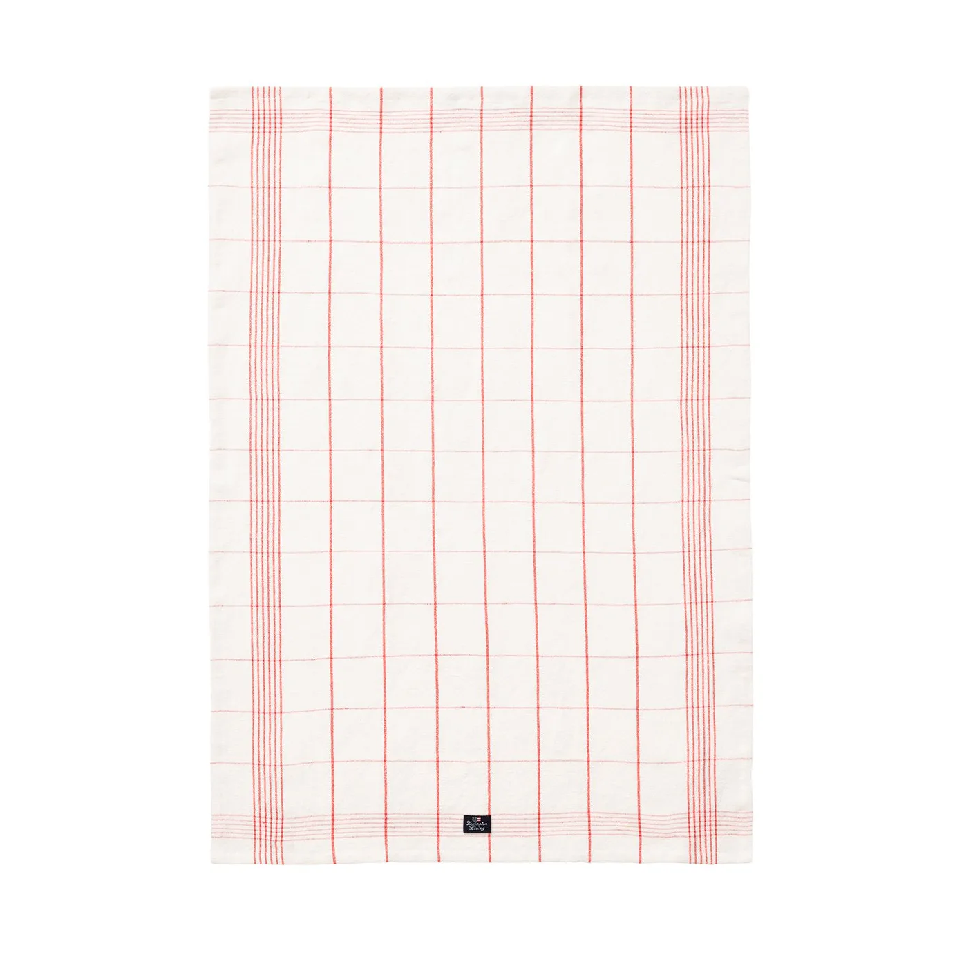 Checked Linen/Cotton Küchenhandtuch 50x70 cm, White-red Lexington