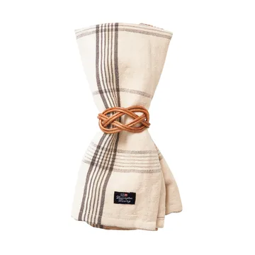 Checked Linen/Cotton Stoffserviette 50x50 cm - Beige - Lexington
