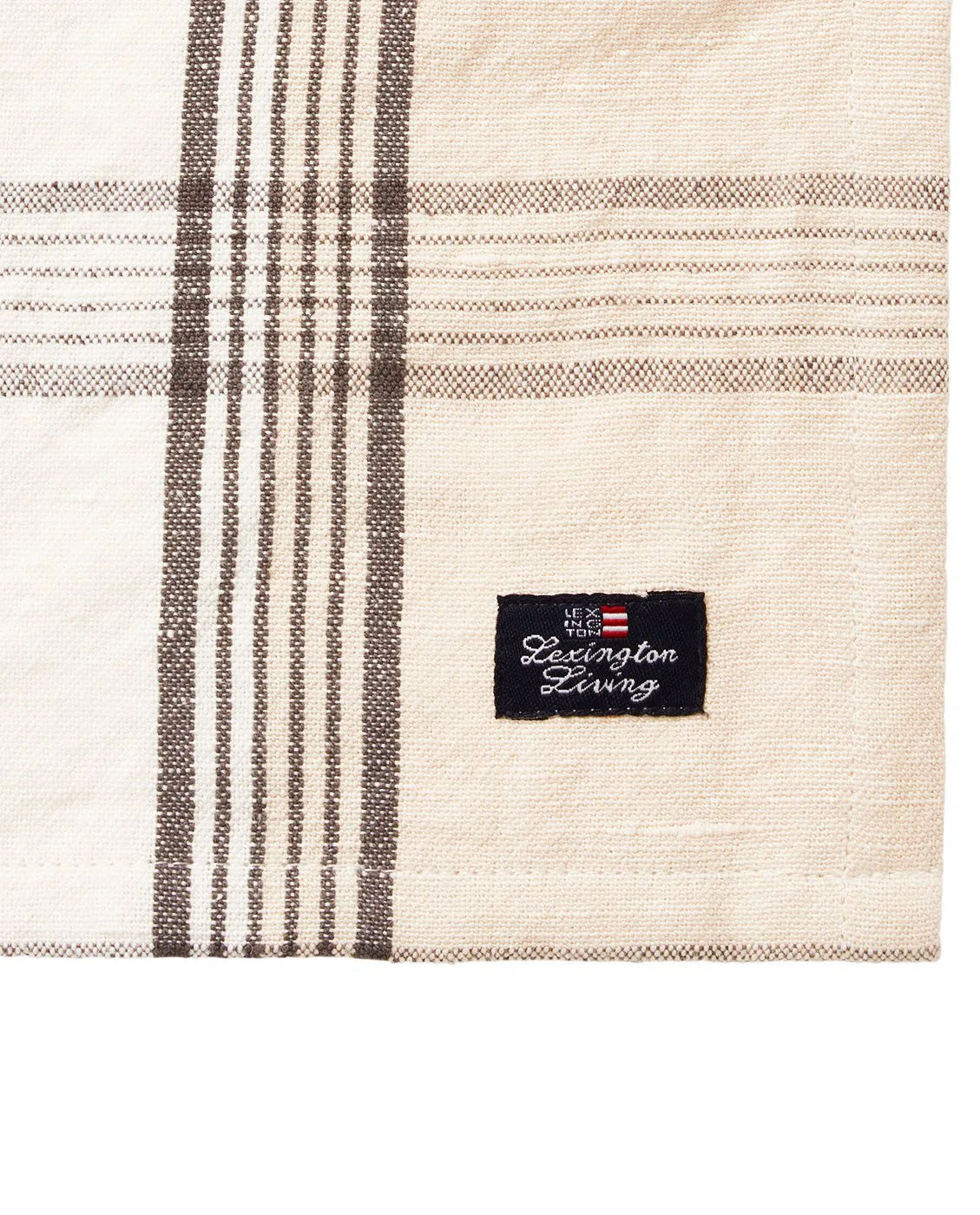 Checked Linen/Cotton Stoffserviette 50x50 cm, Beige Lexington