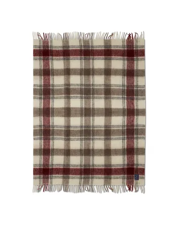 Checked Mohair Mix Decke 130 x 170 cm
 - Red-beige-white - Lexington