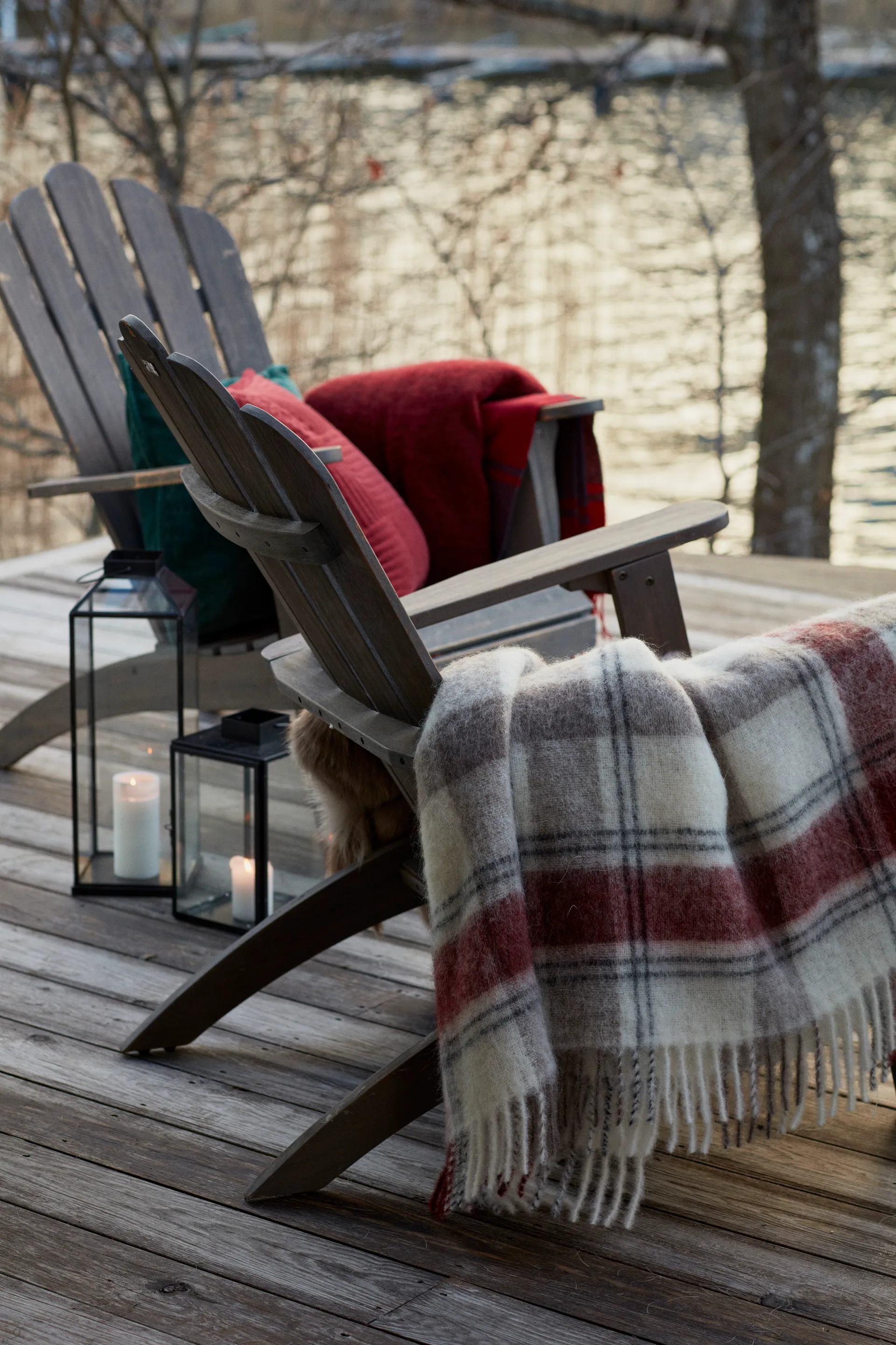 Checked Mohair Mix Decke 130 x 170 cm
, Red-beige-white Lexington