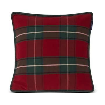 Checked Organic Cotton Canvas Kissenbezug 50 x 50 cm - Red-green - Lexington
