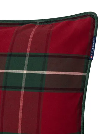 Checked Organic Cotton Canvas Kissenbezug 50 x 50 cm - Red-green - Lexington