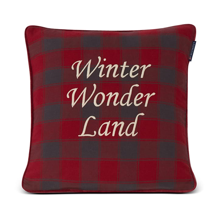 Checked Organic Cotton Canvas Kissenbezug 50x50 cm - Winter Wonder Land - Lexington