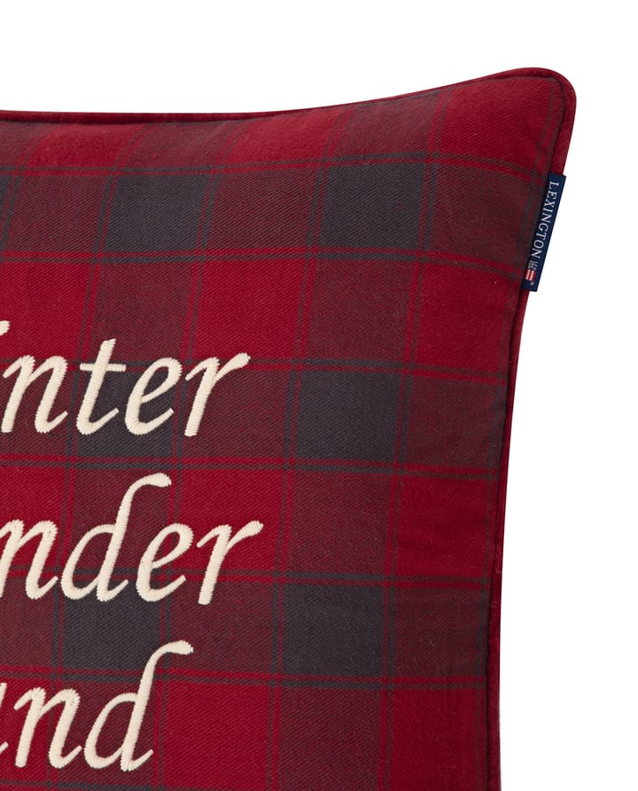 Checked Organic Cotton Canvas Kissenbezug 50x50 cm, Winter Wonder Land Lexington