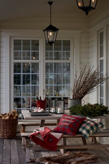 Checked Organic Cotton Canvas Kissenbezug 50x50 cm - Winter Wonder Land - Lexington