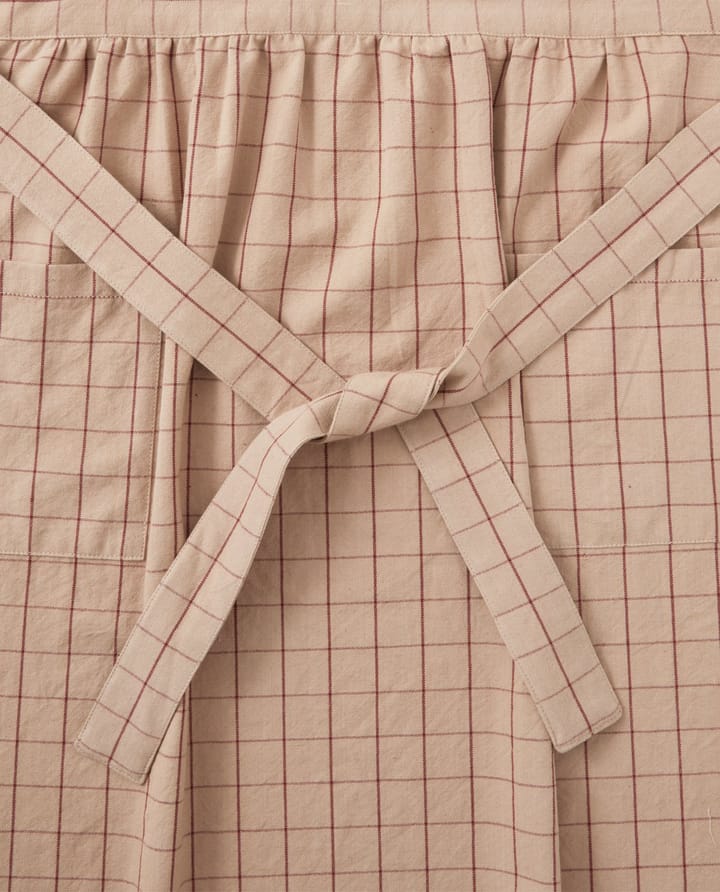 Checked Organic Cotton Oxford Schürze, Beige-red Lexington