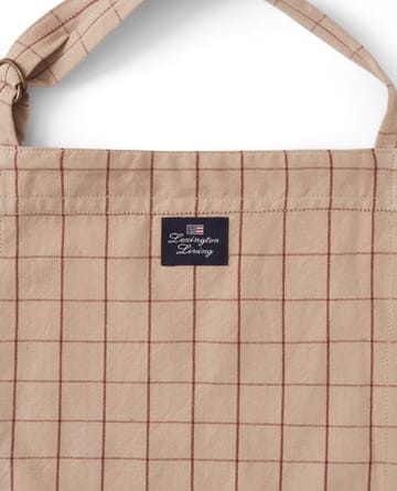 Checked Organic Cotton Oxford Schürze - Beige-red - Lexington