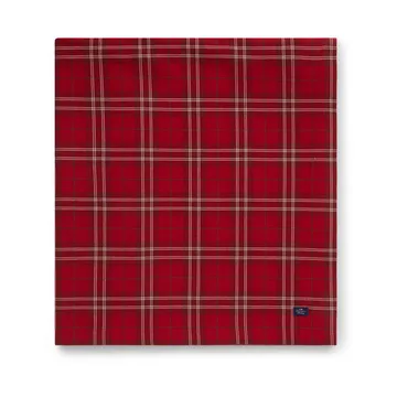 Checked Organic Cotton Oxford Tischdecke 150 x 350cm - Red-beige-green - Lexington