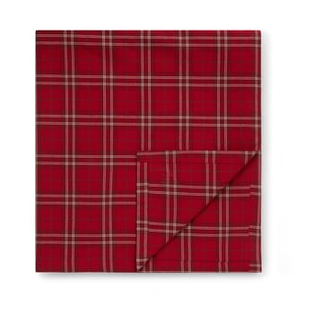 Checked Organic Cotton Oxford Tischdecke 180 x 180cm - Red-beige-green - Lexington