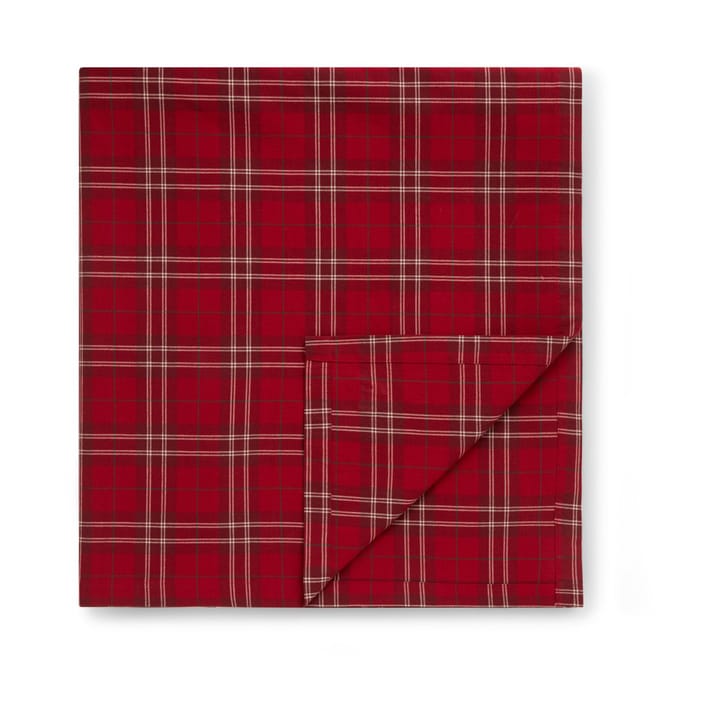 Checked Organic Cotton Oxford Tischdecke 180 x 180cm, Red-beige-green Lexington