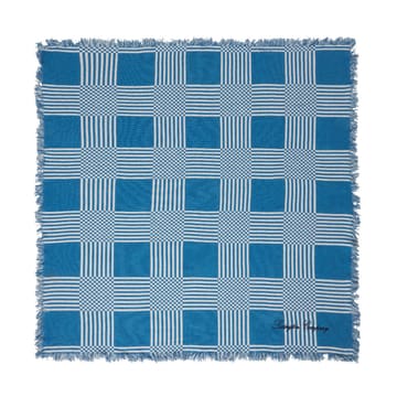 Checked Recycled Cotton Picknickdecke 150x150 cm - Blue - Lexington