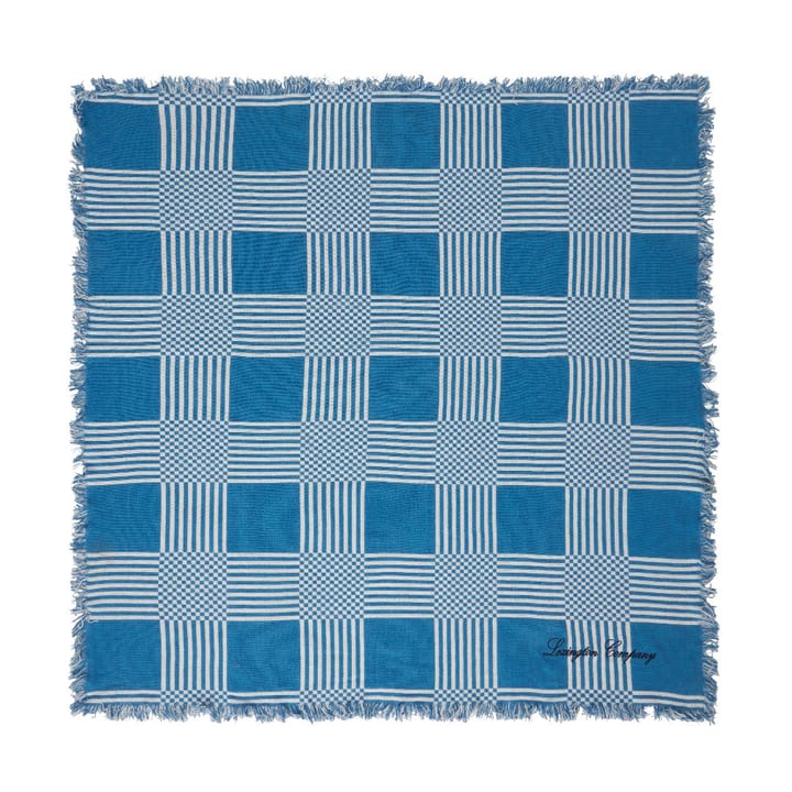 Checked Recycled Cotton Picknickdecke 150x150 cm - Blue - Lexington