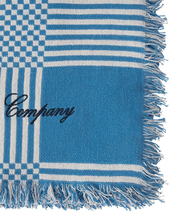 Checked Recycled Cotton Picknickdecke 150x150 cm - Blue - Lexington