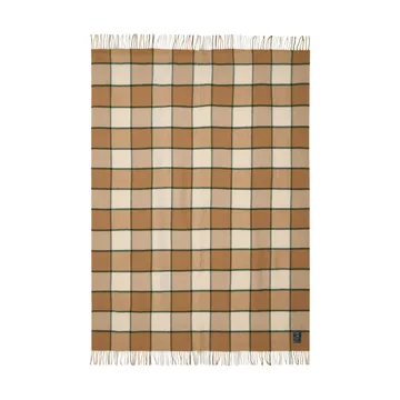 Checked Recycled Wool Decke 130 x 170cm - Beige-Hellbeige-Grün - Lexington