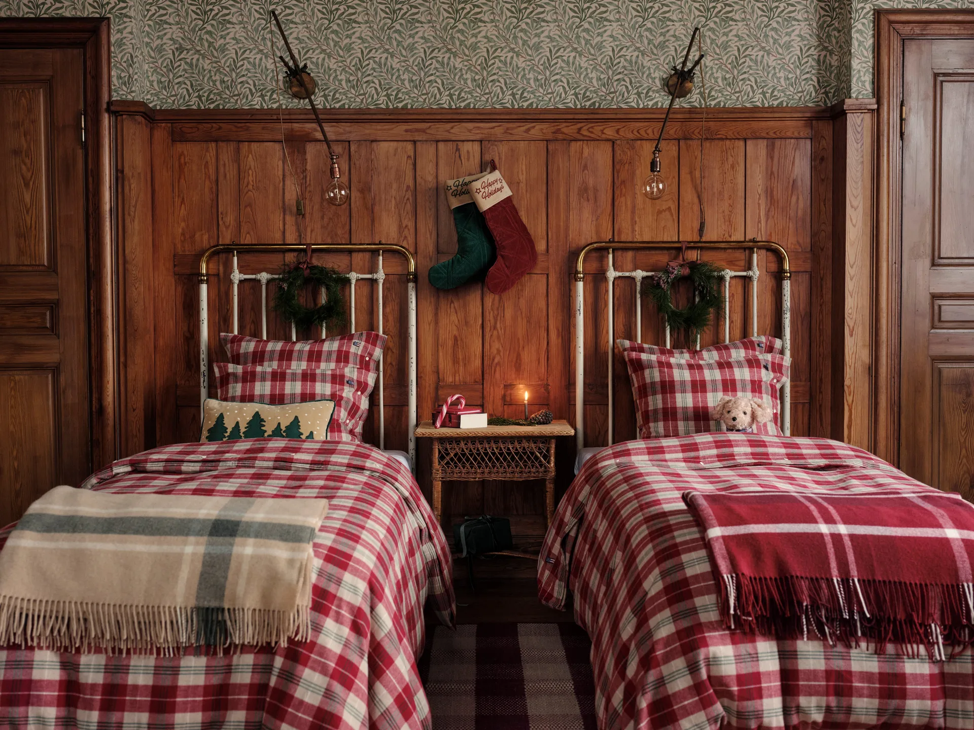 CheckedrRecycled Decke 130x170 cm, Rot-Weiß Lexington