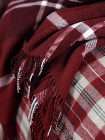 CheckedrRecycled Decke 130x170 cm - Rot-Weiß - Lexington