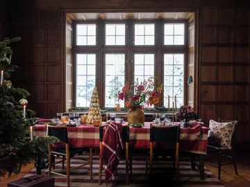 CheckedrRecycled Decke 130x170 cm - Rot-Weiß - Lexington