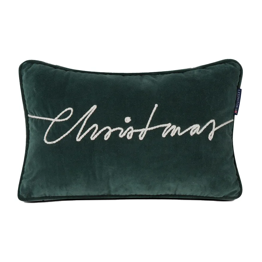 Christmas Cotton Velvet Kissen 30 x50 cm, Green Lexington