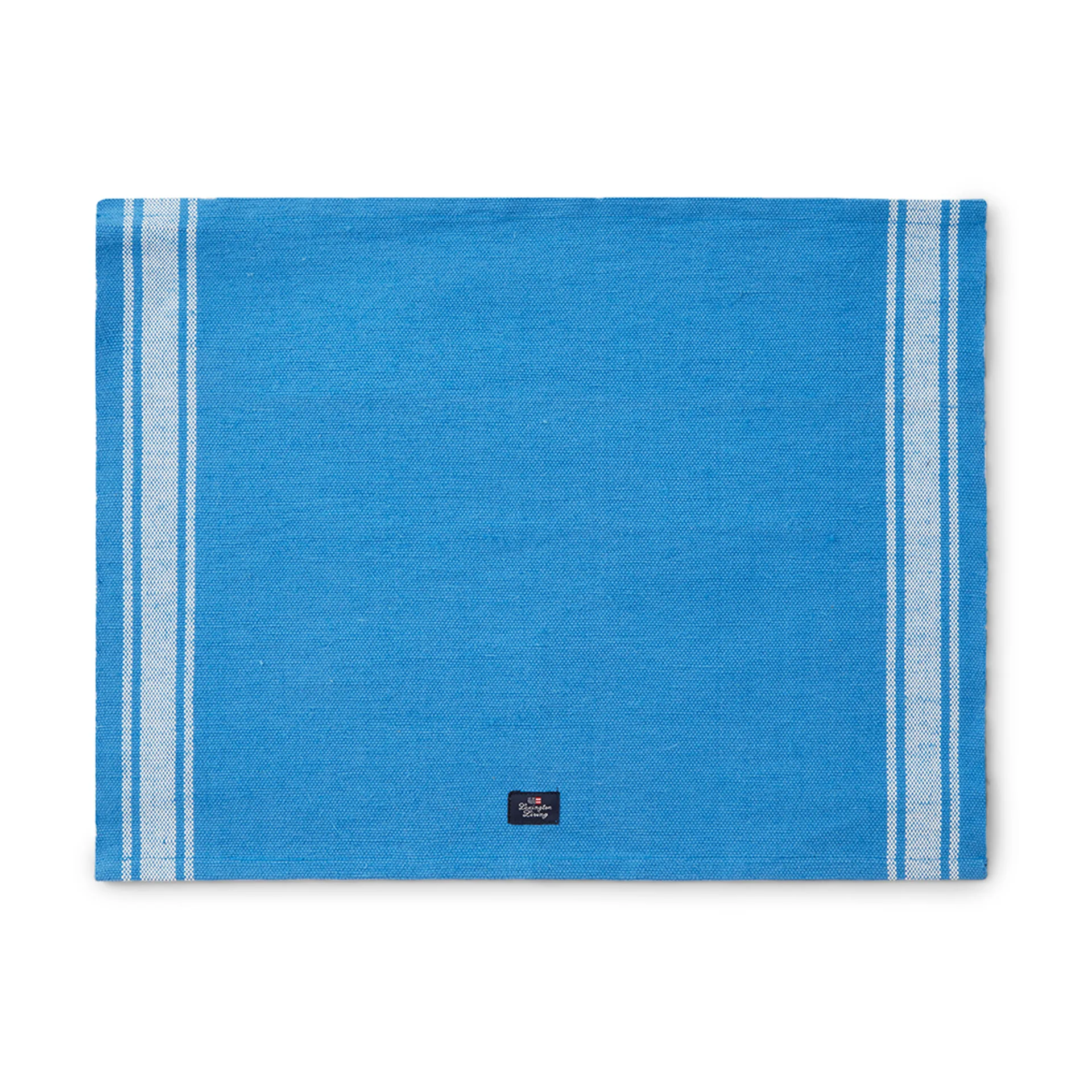 Cotton Jute Placemat with Side Stripes 40 x 50cm, Blau-weiß Lexington