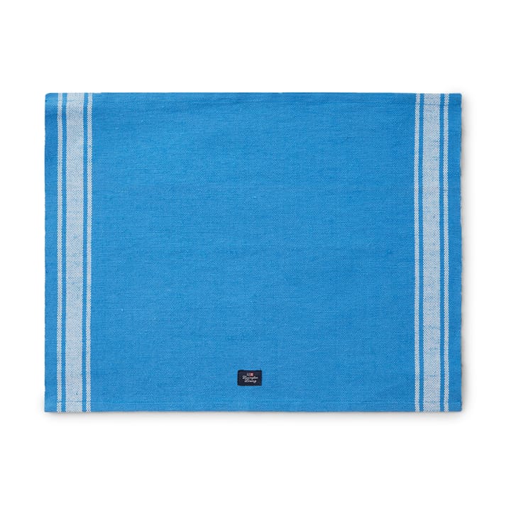 Cotton Jute Placemat with Side Stripes 40 x 50cm - Blau-weiß - Lexington