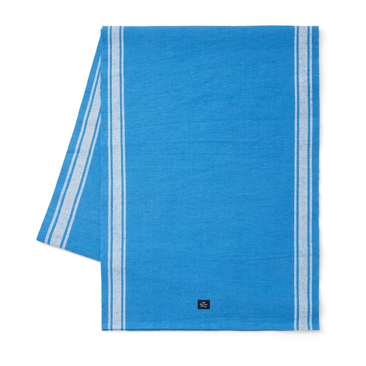 Cotton Jute Runner with Side Stripes 50 x 250cm - Blau-weiß - Lexington